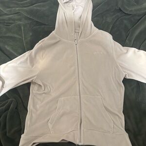 PINK Beige Zip-Up Hoodie